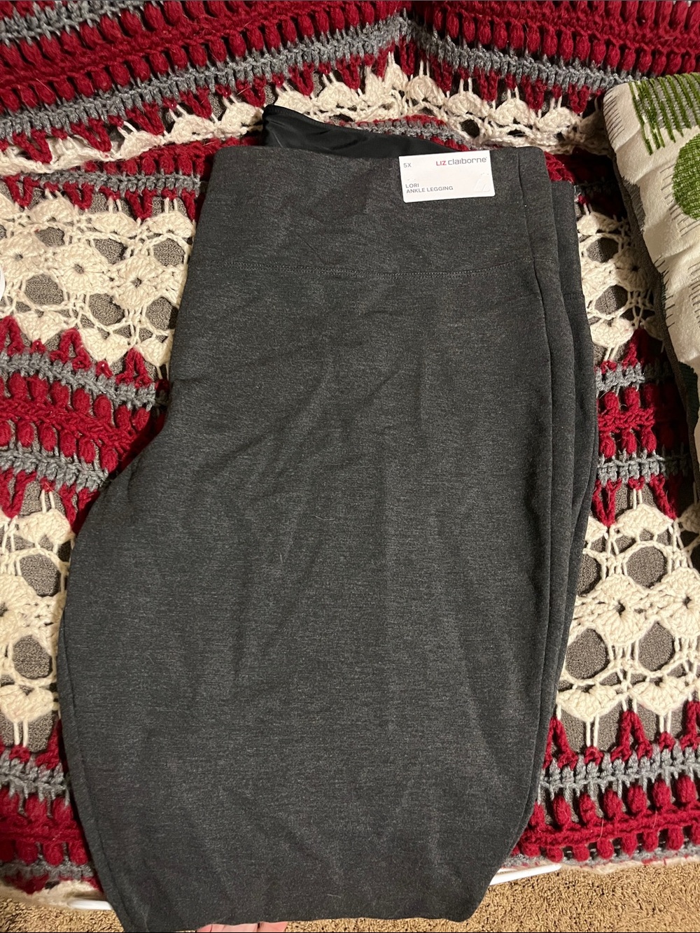 Liz Claiborne Charcoal Heather Ankle Leggings